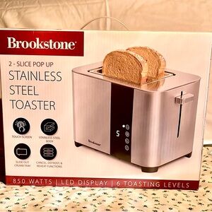 Brookstone Stainless Steel Toaster NEW